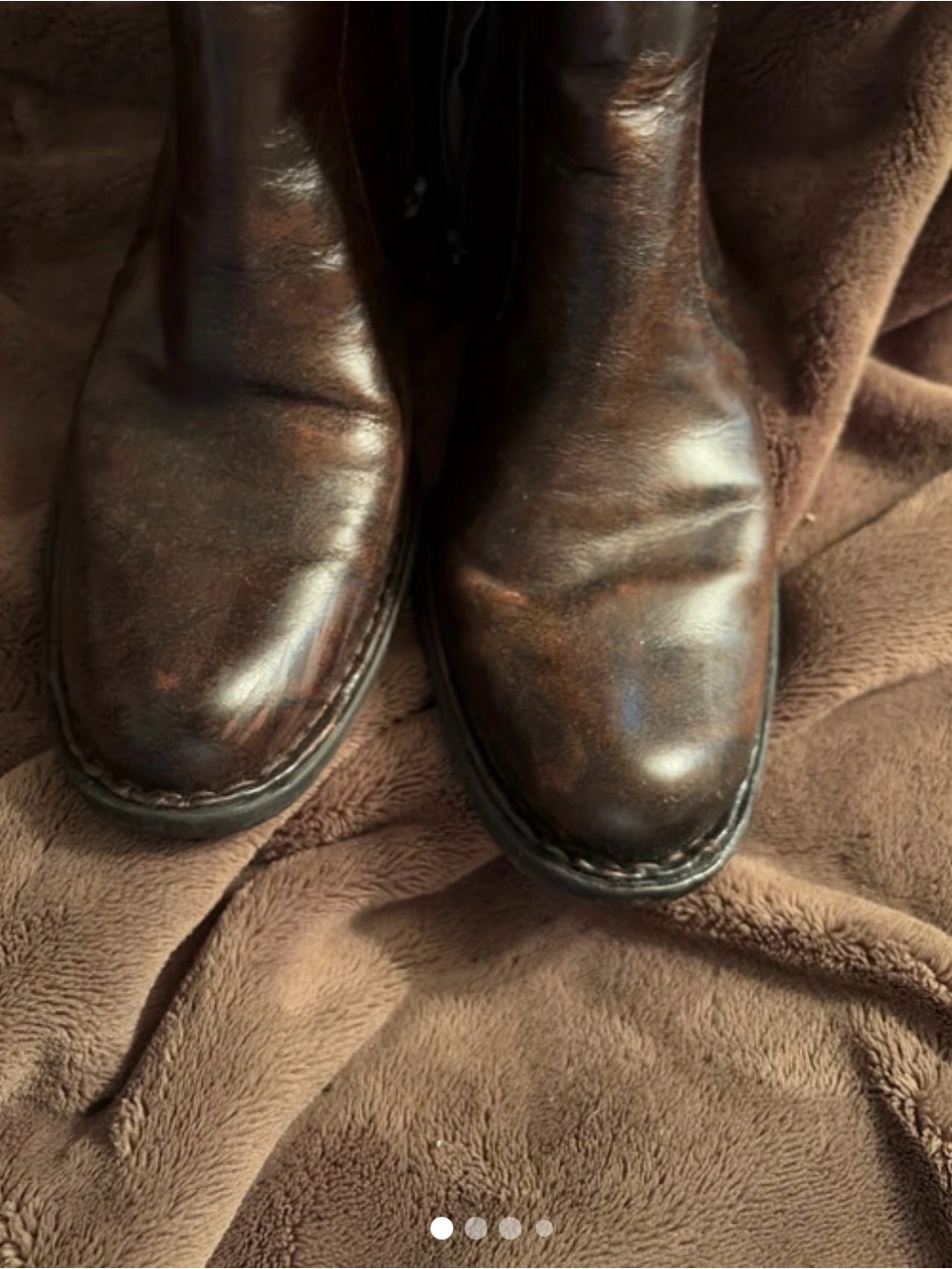 Women’s Brown Leather Zip-Front Boots